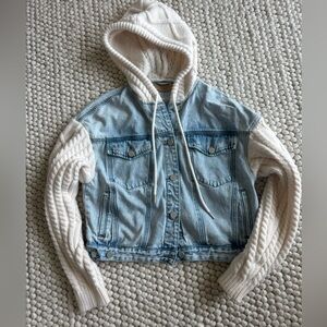 Blank NYC Denim and Knit Hooded Jacket. Perfect condition. Size medium.
